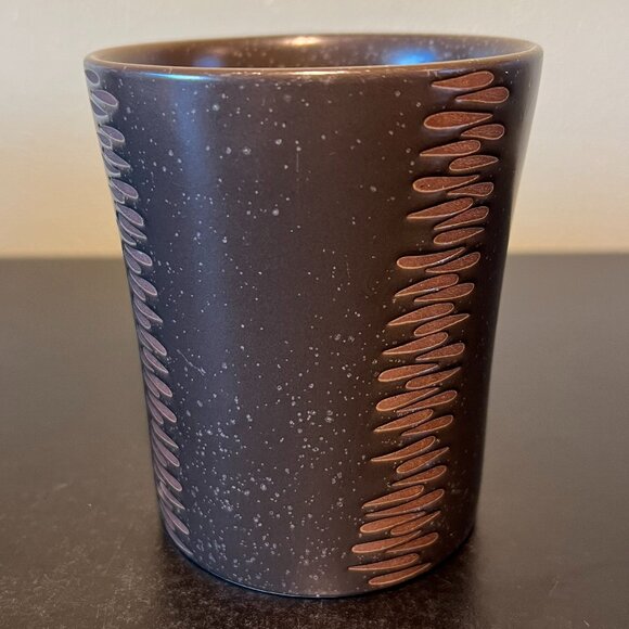Vintage Pfaltzgraff MATIKA SHALE Incised Stoneware Mug in Brown w/Speckles - Picture 4 of 11
